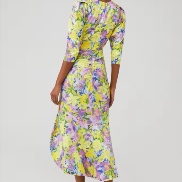 For Love & Lemons purple and yellow floral midi dress - Picture 3 of 5